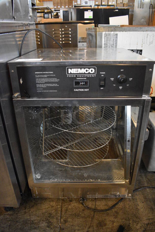 NICE! Nemco Stainless Steel Commercial Countertop Warming Holding Cabinet Merchandiser. 22.5x22.5x30. Could Not Test - Unit Trips Breaker