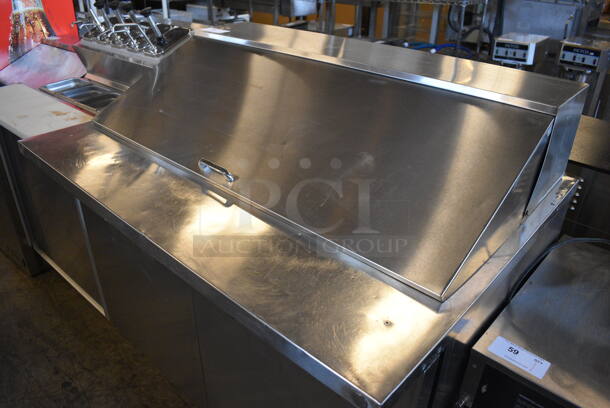 GREAT! True Model QA-48-18M-B Stainless Steel Commercial Sandwich Salad Prep Table Bain Marie Mega Top on Commercial Casters. 115 Volts, 1 Phase. 48x34x46. Tested and Powers On But Does Not Get Cold - Image 3 of 7