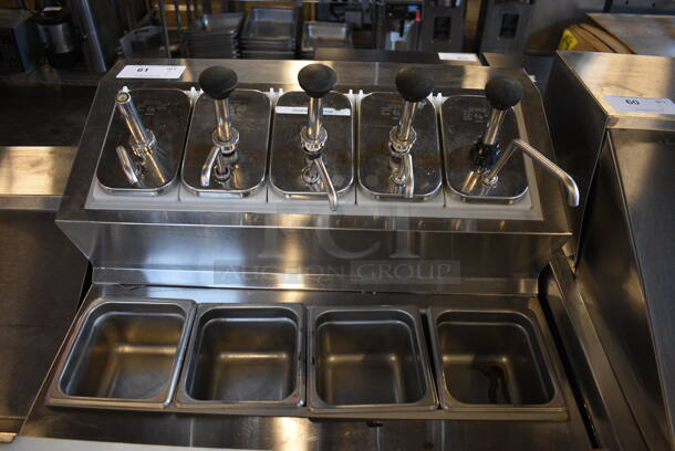 GREAT! Silver King Model SKF2A Stainless Steel Commercial Cooler w/ Bar Topping Rail, 5 Drop Ins w/ Pumps, 4 Drop In Bins and Cutting Board. 115 Volts, 1 Phase. 27x32x44. Tested and Powers On But Does Not Get Cold - Image 3 of 6