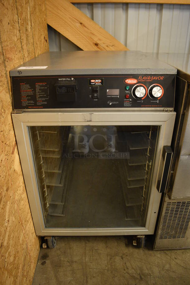 GREAT! Hatco Metal Commercial Heated Holding Cabinet Merchandiser on Commercial Casters. 23x27x35. Tested and Working!