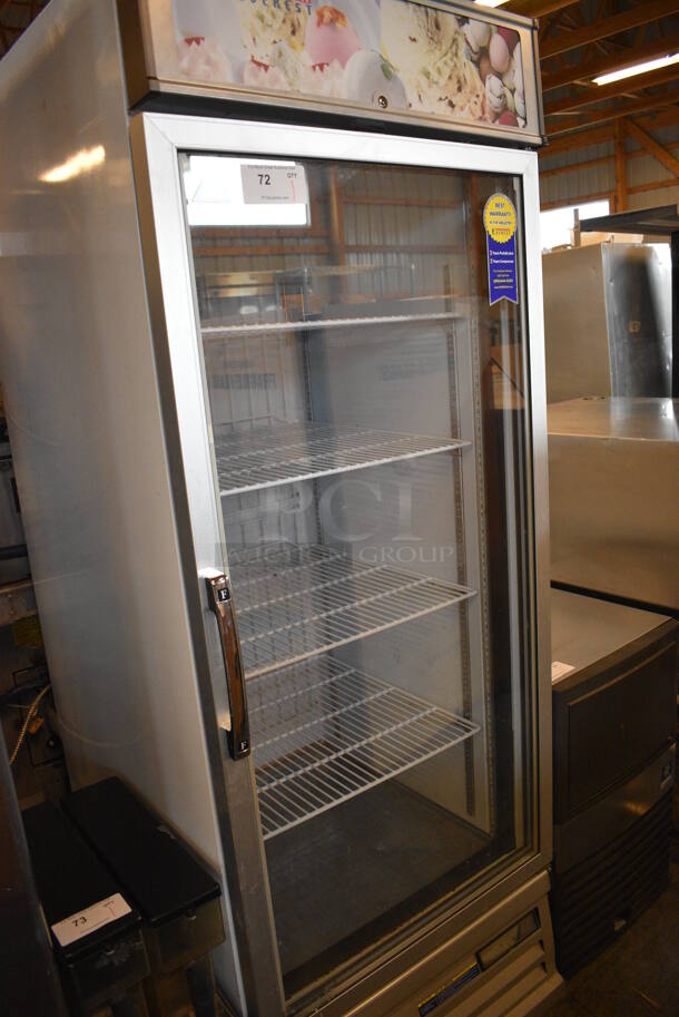 GREAT! Everest Model EMGF23 Metal Commercial Single Door Reach In Freezer Merchandiser w/ Poly Coated Racks. 115 Volts, 1 Phase. 29x32x79. Tested and Powers On But Does Not Get Cold - Image 4 of 7