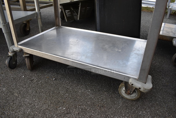 Metal Commercial Cart w/ Undershelf and Push Handle on Commercial Casters. 40x22x36 - Image 3 of 3