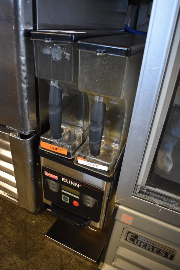 NICE! 2013 Bunn Model MHG Stainless Steel Commercial Countertop 2 Hopper Coffee Bean Grinder. 120 Volts, 1 Phase. 9x16x30. Tested and Working! - Image 2 of 5