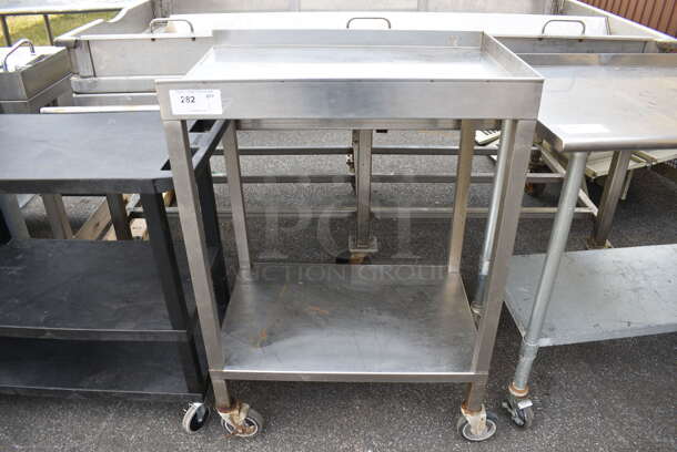 Metal Commercial Cart w/ Undershelf on Commercial Casters. 30x20x44 - Image 1 of 3