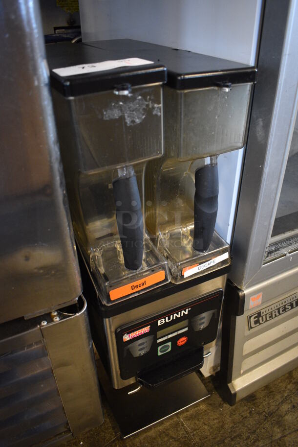 NICE! 2013 Bunn Model MHG Stainless Steel Commercial Countertop 2 Hopper Coffee Bean Grinder. 120 Volts, 1 Phase. 9x16x30. Tested and Working! - Image 4 of 5