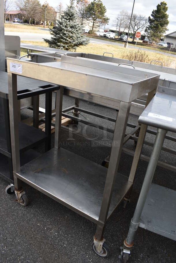 Metal Commercial Cart w/ Undershelf on Commercial Casters. 30x20x44 - Image 2 of 3