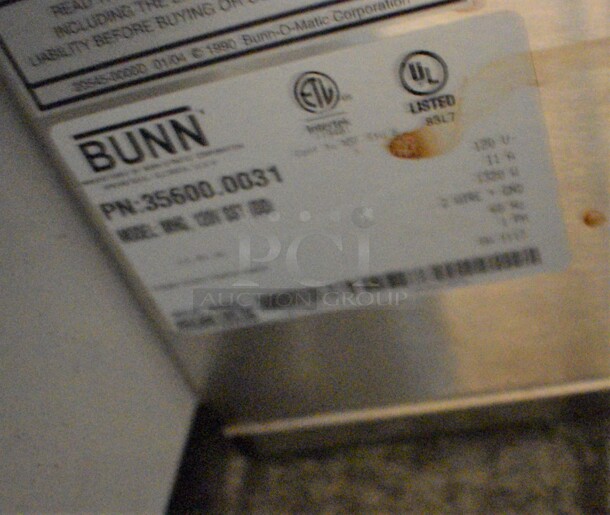 NICE! 2013 Bunn Model MHG Stainless Steel Commercial Countertop 2 Hopper Coffee Bean Grinder. 120 Volts, 1 Phase. 9x16x30. Tested and Working! - Image 5 of 5