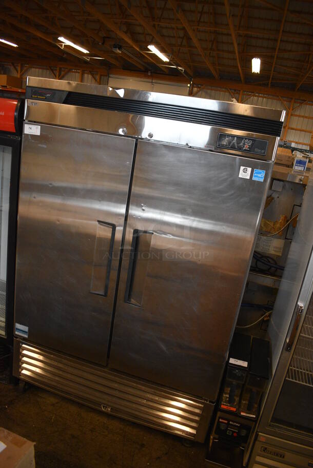SWEET! Turbo Air Model TSR-49SD ENERGY STAR Stainless Steel Commercial 2 Door Reach In Cooler w/ Metal Racks on Commercial Casters. 115 Volts, 1 Phase. 54x30x83. Tested and Powers On But Does Not Get Cold - Image 2 of 7