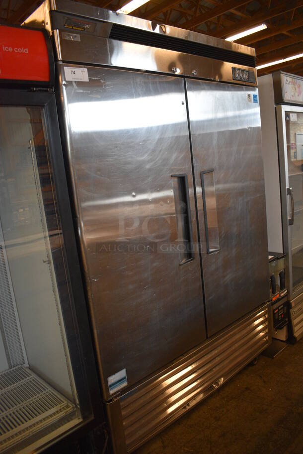 SWEET! Turbo Air Model TSR-49SD ENERGY STAR Stainless Steel Commercial 2 Door Reach In Cooler w/ Metal Racks on Commercial Casters. 115 Volts, 1 Phase. 54x30x83. Tested and Powers On But Does Not Get Cold - Image 3 of 7
