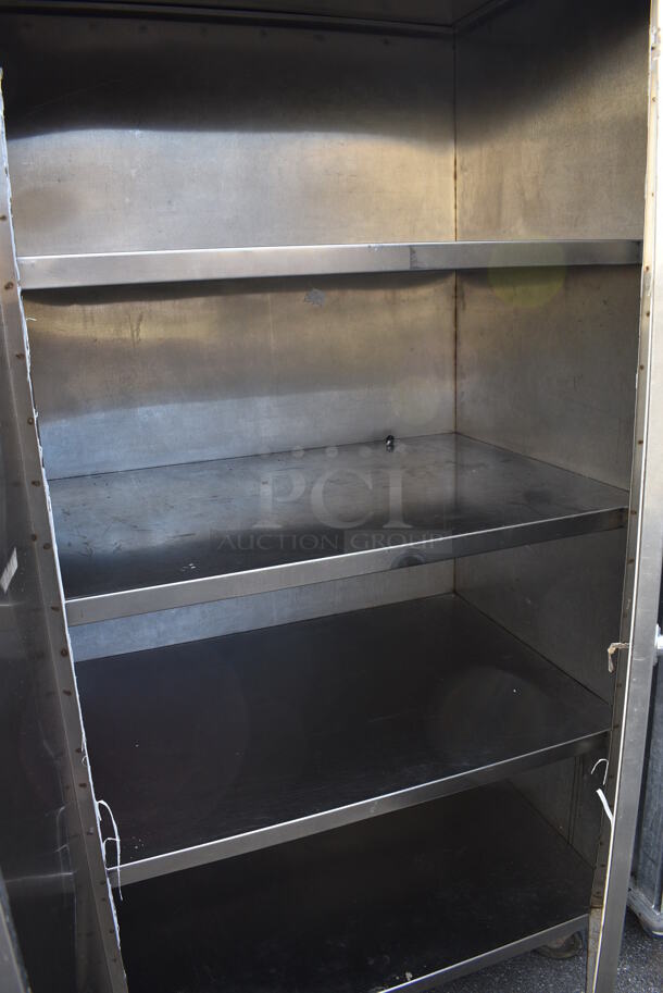 Stainless Steel Commercial 2 Door Cabinet on Commercial Casters. 42x30x79 - Image 4 of 5