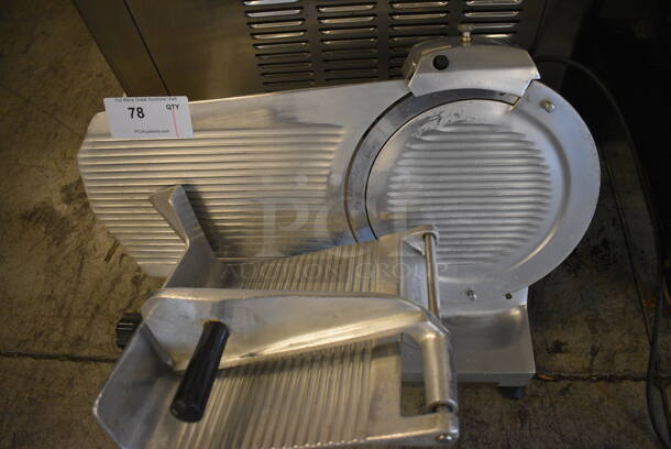 GREAT! Chefmate Stainless Steel Commercial Countertop Meat Slicer w/ Blade Sharpener. 26x22x20. Tested and Working! - Image 3 of 6