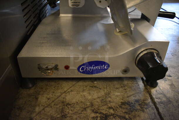GREAT! Chefmate Stainless Steel Commercial Countertop Meat Slicer w/ Blade Sharpener. 26x22x20. Tested and Working! - Image 5 of 6
