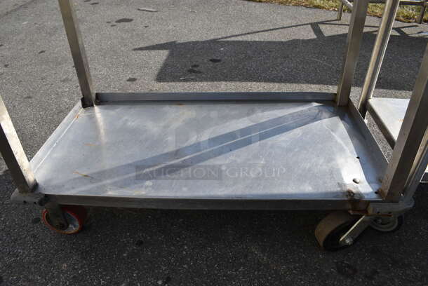 Stainless Steel Cart w/ Push Handle and Undershelf on Commercial Casters. 44x22x39 - Image 3 of 3
