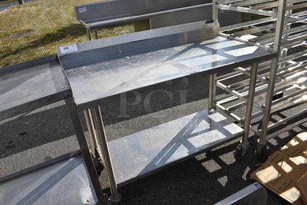 Stainless Steel Commercial Table w/ Undershelf and Backsplash on Commercial Casters. 48x24x41 - Image 2 of 4