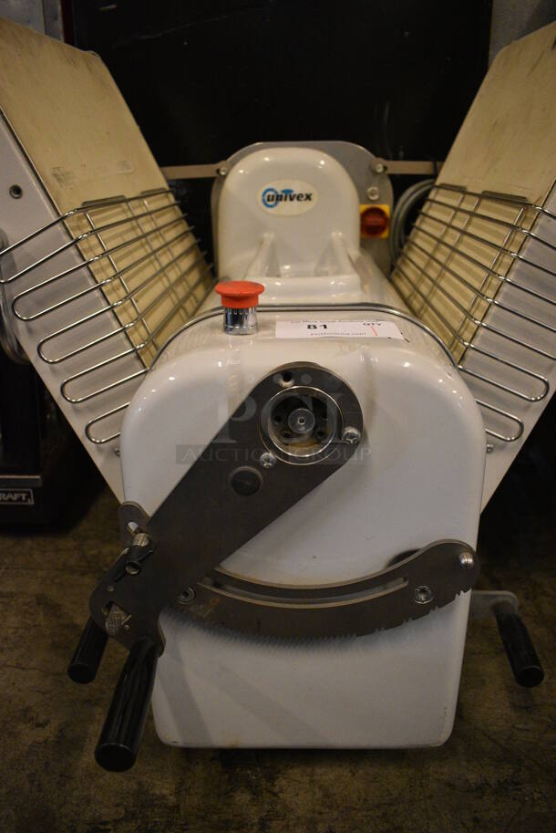 FANTASTIC! 2015 Univex Model SFG500B-02 Metal Commercial Countertop Reversible Dough Sheeter. 220 Volts, 3 Phase. Closed: 30x34x31. Open: 58x34x26 - Image 3 of 9