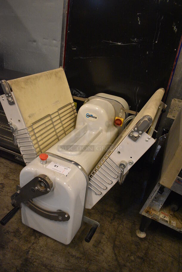 FANTASTIC! 2015 Univex Model SFG500B-02 Metal Commercial Countertop Reversible Dough Sheeter. 220 Volts, 3 Phase. Closed: 30x34x31. Open: 58x34x26 - Image 4 of 9