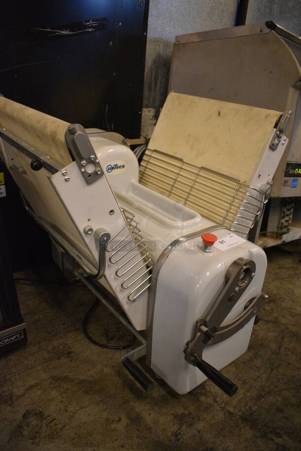 FANTASTIC! 2015 Univex Model SFG500B-02 Metal Commercial Countertop Reversible Dough Sheeter. 220 Volts, 3 Phase. Closed: 30x34x31. Open: 58x34x26 - Image 8 of 9