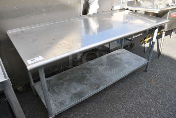 Stainless Steel Commercial Table w/ Metal Undershelf. 72x30x34