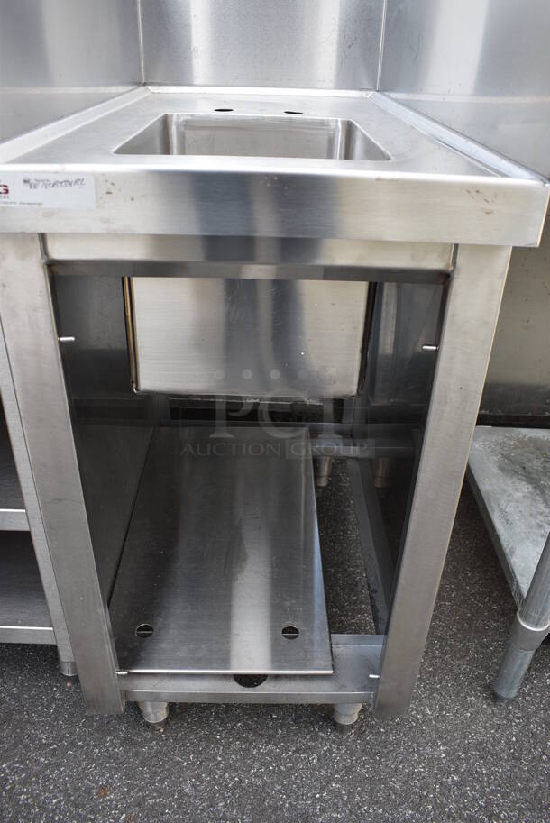 Stainless Steel Commercial Single Bay Sink w/ Side and Back Splash Guards. 18x34x45. Bay 10x14x10 - Image 3 of 3