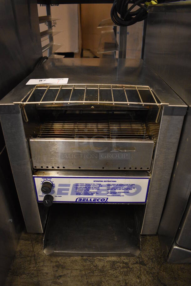 NICE! Belleco Stainless Steel Commercial Countertop Electric Powered Conveyor Toaster Oven. 15x20x17. Cannot Test Due To Plug Style