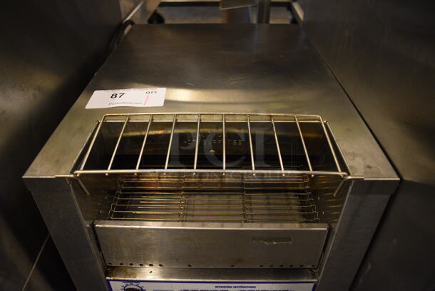 NICE! Belleco Stainless Steel Commercial Countertop Electric Powered Conveyor Toaster Oven. 15x20x17. Cannot Test Due To Plug Style - Image 4 of 6