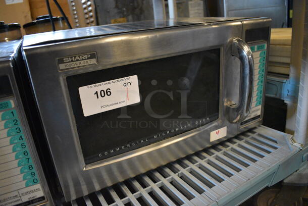2014 Sharp Model R-21LTF Stainless Steel Commercial Countertop Microwave Oven. 120 Volts, 1 Phase. 20.5x17x12 - Image 2 of 4