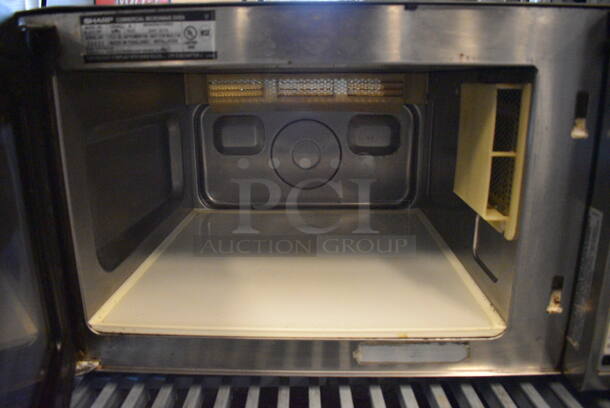 2014 Sharp Model R-21LTF Stainless Steel Commercial Countertop Microwave Oven. 120 Volts, 1 Phase. 20.5x17x12 - Image 3 of 4