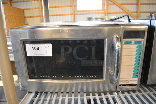 2012 Sharp Model R-21LTF Stainless Steel Commercial Countertop Microwave Oven. 120 Volts, 1 Phase. 20.5x17x12 - Image 1 of 4