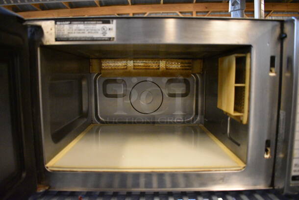 2013 Sharp Model R-21LTF Stainless Steel Commercial Countertop Microwave Oven. 120 Volts, 1 Phase. 20.5x17x12 - Image 3 of 4