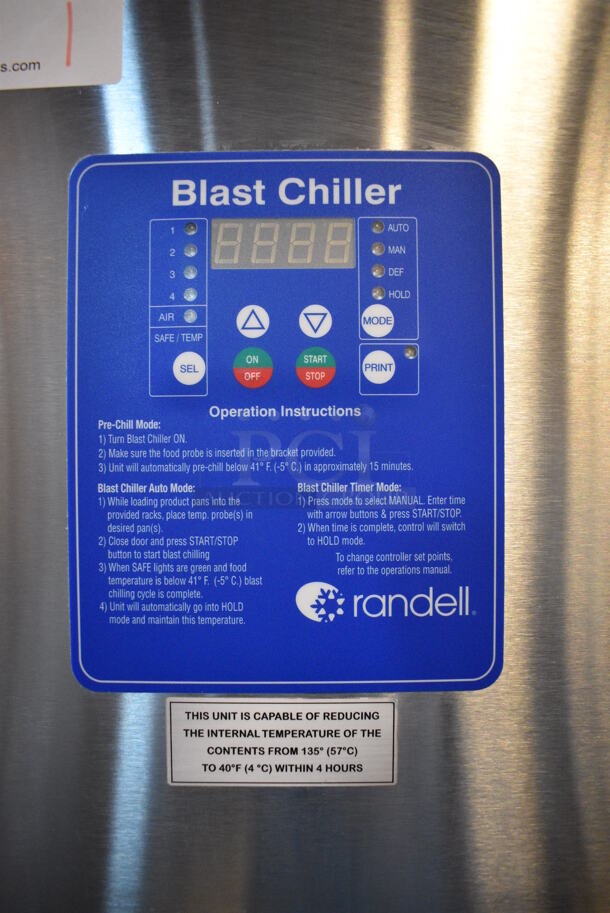 BEAUTIFUL! 2014 Randell Model BC-18 Stainless Steel Commercial Floor Style Blast Chiller w/ 4 Probes. 115/230 Volts, 1 Phase. 40x35x72 - Image 4 of 8