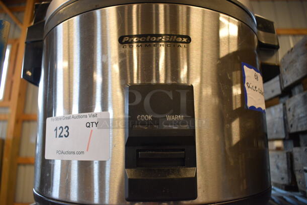 Proctor Silex Stainless Steel Commercial Countertop Rice Cooker. 18x14x13 - Image 3 of 4