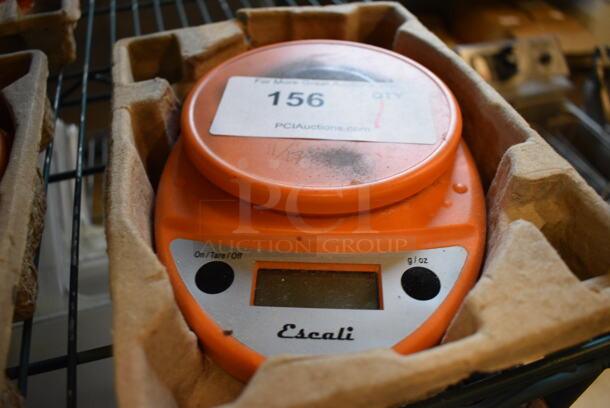 Escali Orange Poly Countertop Food Portioning Scale. 6x8.5x1.5