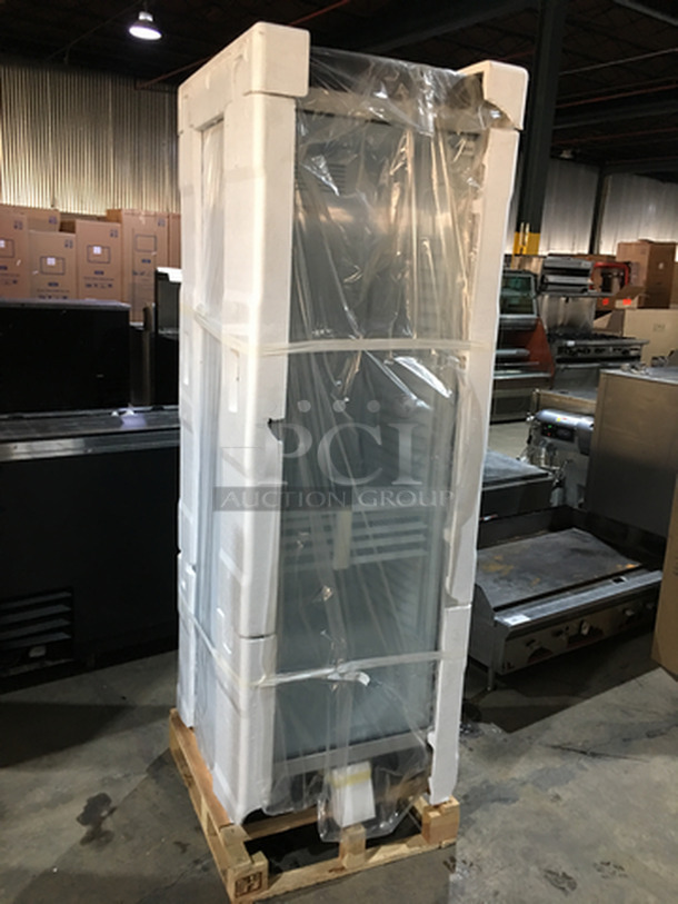 	Brand New! 2019 In The Box SLK One Door Reach Cooler Merchandiser! Model 374 Canopy! With LED Lights! On Back Casters! - Image 2 of 8