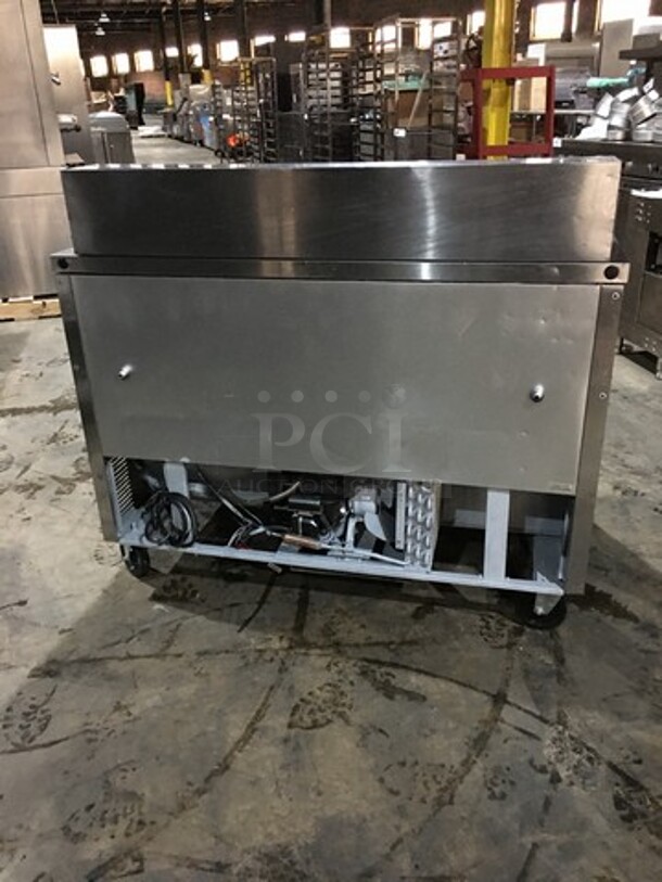 True Commercial Refrigerated Sandwich Prep Table! With 2 Door Underneath Storage Space! All Stainless Steel! Model TSSU4812 Serial 13941123! 115V 1Phase! On Commercial Casters! - Image 3 of 11
