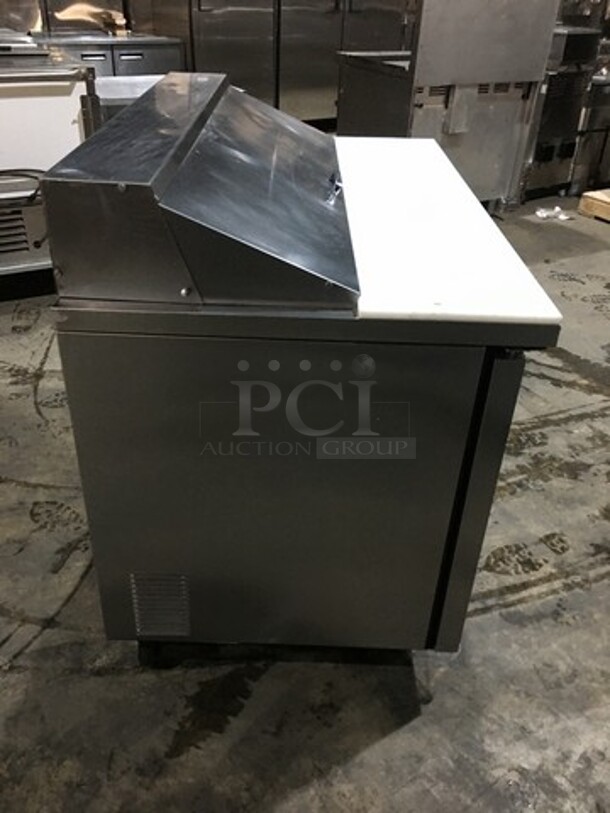 True Commercial Refrigerated Sandwich Prep Table! With 2 Door Underneath Storage Space! All Stainless Steel! Model TSSU4812 Serial 13941123! 115V 1Phase! On Commercial Casters! - Image 4 of 11