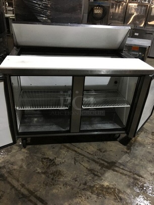 True Commercial Refrigerated Sandwich Prep Table! With 2 Door Underneath Storage Space! All Stainless Steel! Model TSSU4812 Serial 13941123! 115V 1Phase! On Commercial Casters! - Image 5 of 11