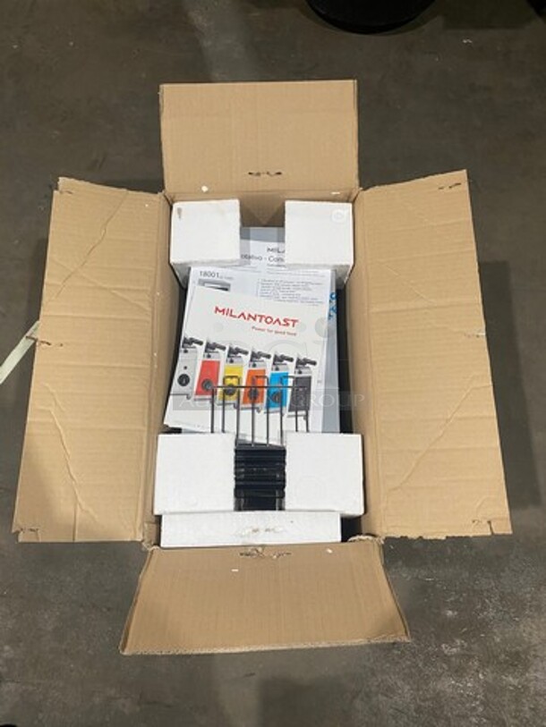 WOW! NEW IN THE BOX! 2016 Milan Toast Commercial Countertop Bun/Bagel Conveyor Toaster! All Stainless Steel! Model US18011! 120V! - Image 1 of 5