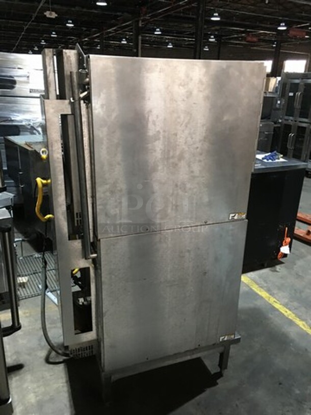 NICE! Groen Smart Steam Commercial Natural Gas Powered Steamer! With Top & Bottom Solid Doors! All Stainless Steel! Model SSB5G Serial J7666ST11! 120V 1Phase! On Commercial Casters! - Image 2 of 10