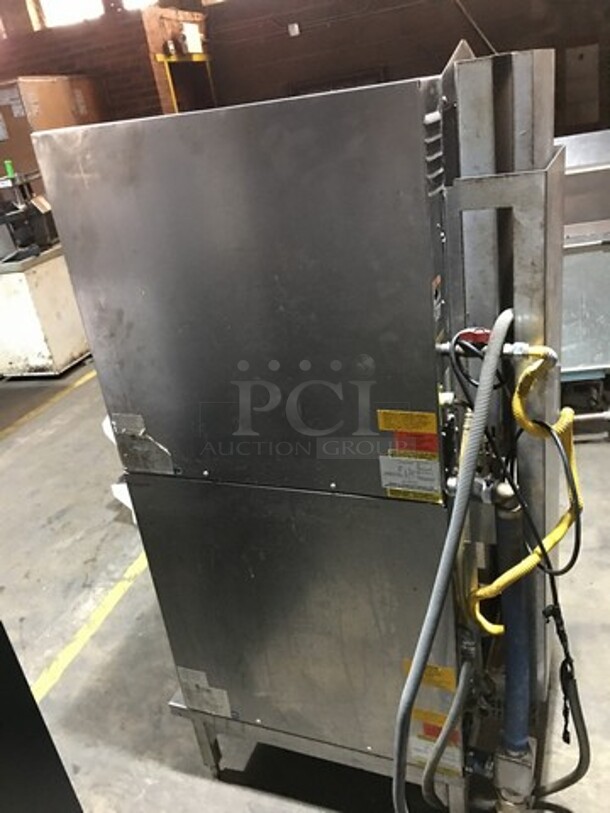 NICE! Groen Smart Steam Commercial Natural Gas Powered Steamer! With Top & Bottom Solid Doors! All Stainless Steel! Model SSB5G Serial J7666ST11! 120V 1Phase! On Commercial Casters! - Image 3 of 10