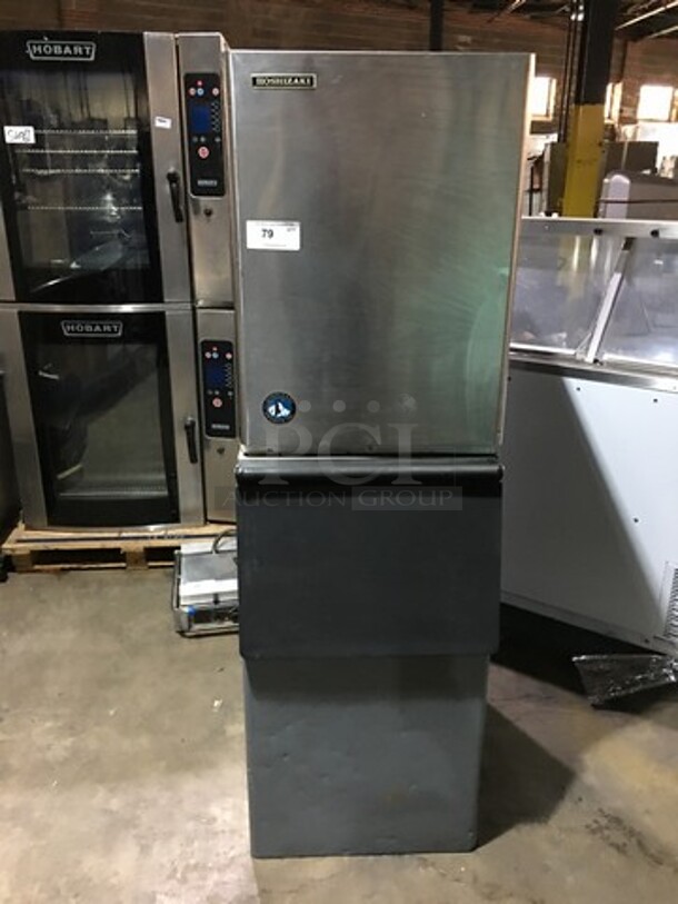 Hoshizaki Commercial Ice Making Machine! With Ice Bin! All Stainless Steel! Model KM500MWH Serial Q03919F! 115/120V 1Phase! On Legs! 2 X Your Bid! Makes One Unit!