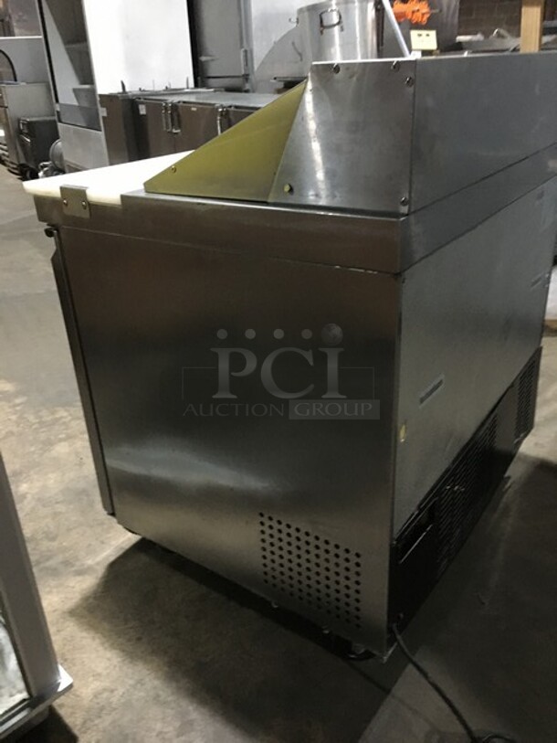 Avantco Commercial Refrigerated Sandwich Prep Table! With 2 Door Underneath Storage Space! With Commercial Cutting Board! All Stainless Steel! Model 178SCL236! 115V! On Casters! - Image 4 of 10
