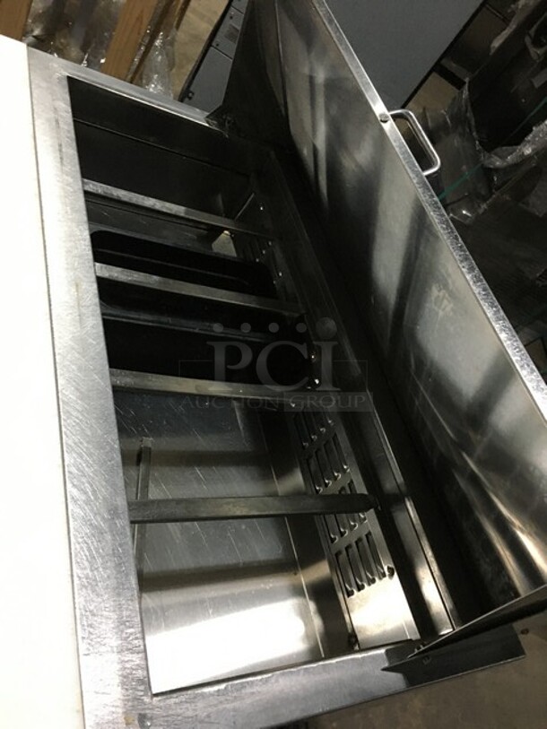 Avantco Commercial Refrigerated Sandwich Prep Table! With 2 Door Underneath Storage Space! With Commercial Cutting Board! All Stainless Steel! Model 178SCL236! 115V! On Casters! - Image 8 of 10