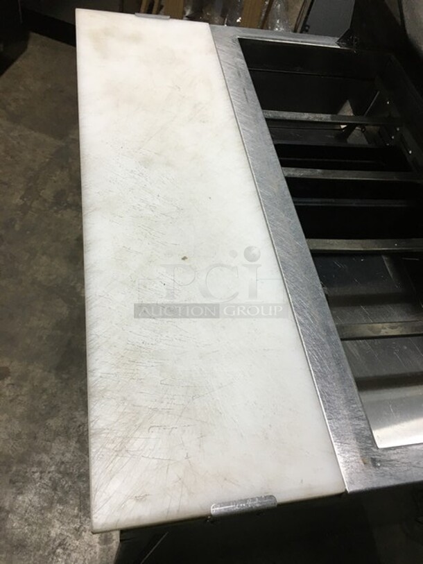 Avantco Commercial Refrigerated Sandwich Prep Table! With 2 Door Underneath Storage Space! With Commercial Cutting Board! All Stainless Steel! Model 178SCL236! 115V! On Casters! - Image 9 of 10
