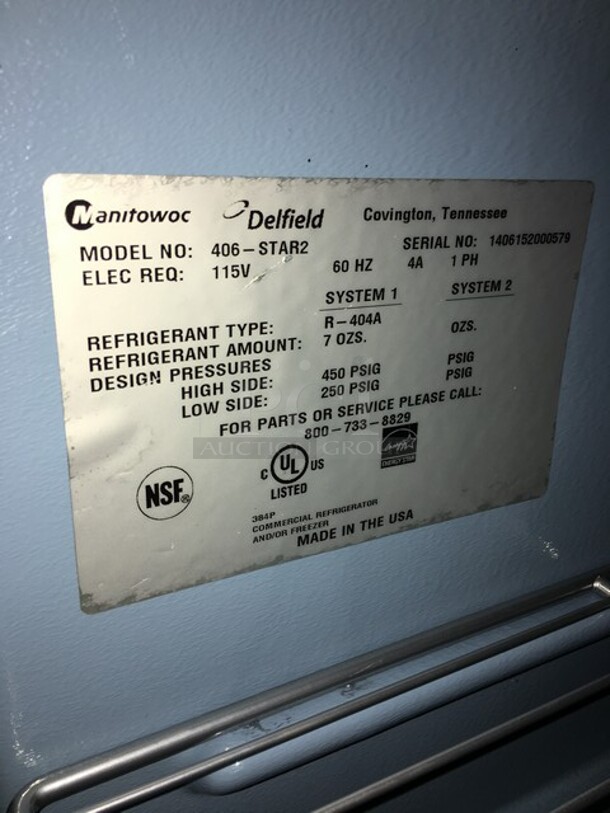Delfield Commercial Single Door Lowboy/Worktop Cooler! All Stainless Steel! Model 406STAR2 Serial 1406152000579! 115V 1Phase! - Image 7 of 8