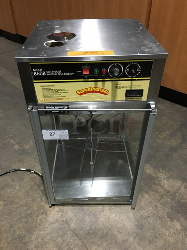 Super Pretzel Commercial Countertop Pretzel Warming Display Case! All Stainless Steel! Model 850B Serial 1102108457! 120V!