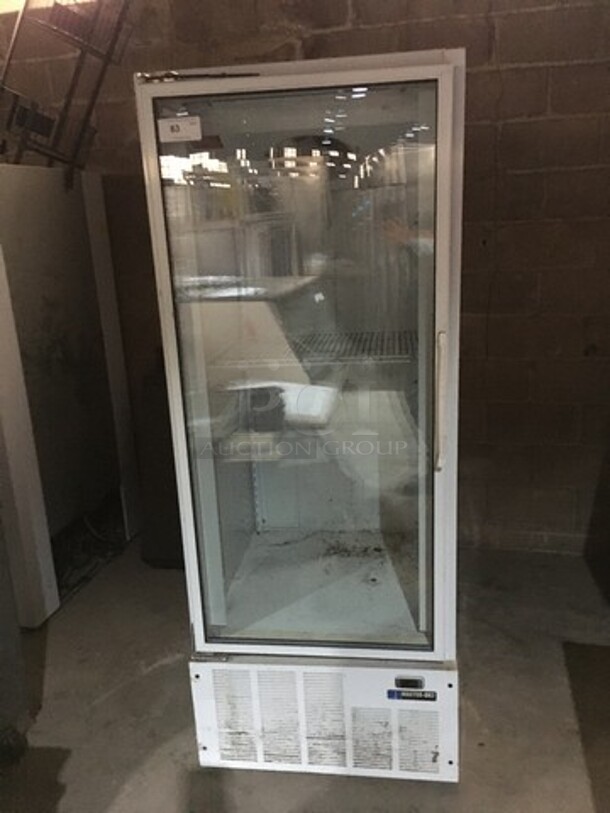 Fab! Master Bilt 1 Glass Door Refrigerated Reach In Showcase Merchandiser! With Poly Coated Racks! Model BMG27 Serial 123149NAA01! 115V 1Phase! - Image 1 of 9