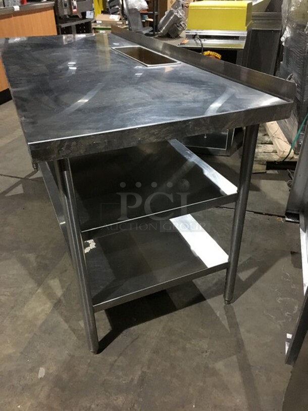 AMAZING! Wells Commercial Work/Prep Table! With Built In Rectangular Warmer! With Thermostat Control! With 2 Shelf Underneath Storage Space! All Stainless Steel! With Backsplash! Model HMP6ULD Serial BITTD061800246! 120V! On Legs! - Image 2 of 12