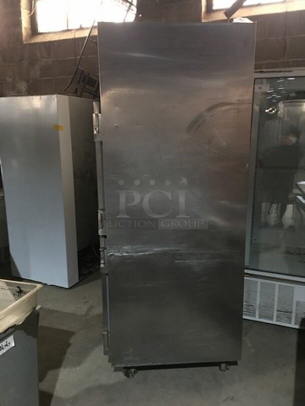 Traulsen Stainless Steel Split Door Reach In Cooler! 115V 1 Phase! On Casters! - Image 2 of 9