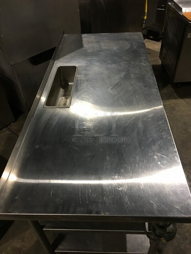 AMAZING! Wells Commercial Work/Prep Table! With Built In Rectangular Warmer! With Thermostat Control! With 2 Shelf Underneath Storage Space! All Stainless Steel! With Backsplash! Model HMP6ULD Serial BITTD061800246! 120V! On Legs! - Image 6 of 12