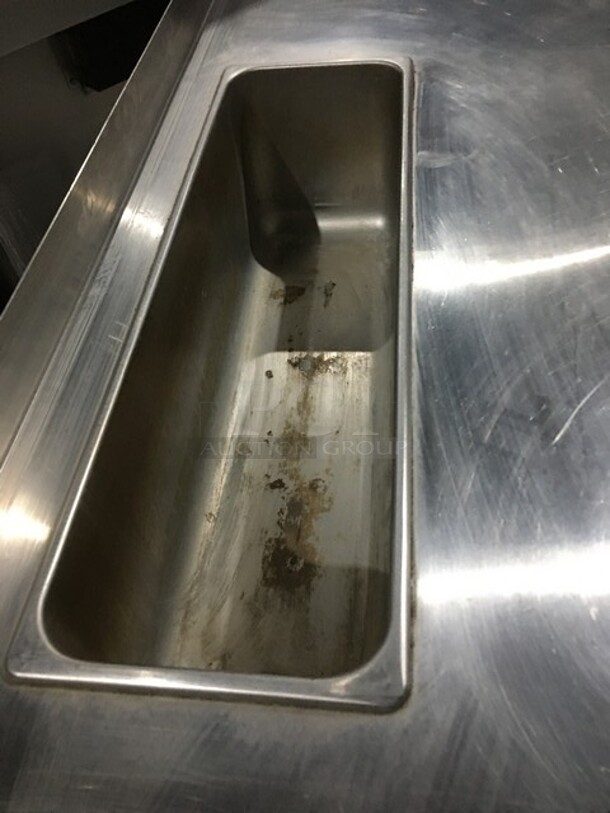 AMAZING! Wells Commercial Work/Prep Table! With Built In Rectangular Warmer! With Thermostat Control! With 2 Shelf Underneath Storage Space! All Stainless Steel! With Backsplash! Model HMP6ULD Serial BITTD061800246! 120V! On Legs! - Image 7 of 12